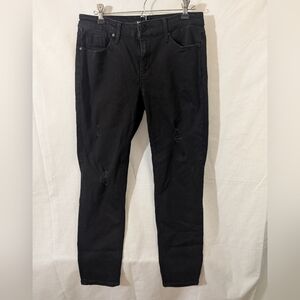 Buffalo David Bitton Women's Black Distressed Mid Rise Skinny Jeans, Size 8/29